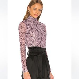 Cinq a Sept Olympia Python Print Mockneck Top